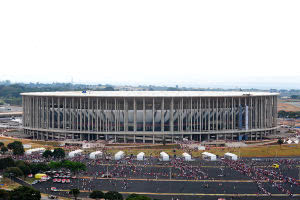 Fussball WM Arena in der Hauptstadt Brasilia