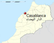 Landkarte Marokko mit Klub-WM Team Casablanca