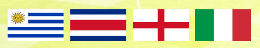 Gruppe D der WM 2014 mit Uruguay, Costa Rica, England und Italien
