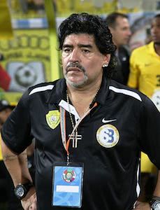 Maradona ist bei der Fußball Weltmeisterschaft als Kommentator mit dabei