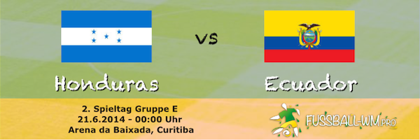 Hondaras gegen Ecuador lautet die Paarung in Gruppe E am zweiten Spieltag
