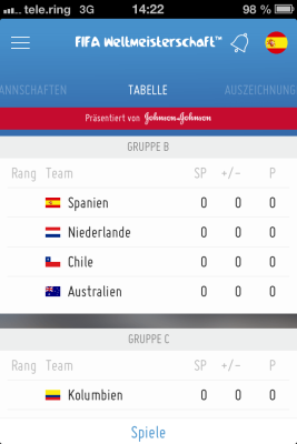 fifa app zur WM 2014