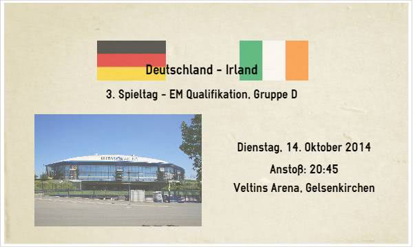 Wett Tipp Deutschland Irland am 14. Oktober