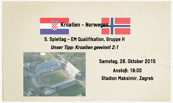 Wett-Tipp Kroatien Norwegen EM Quali 28.3.15