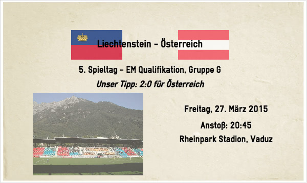 Liechtenstein Österreich Tipp EM Quali 27. März
