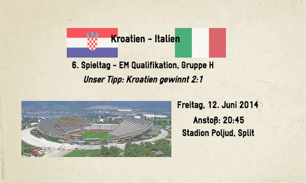 Kroatien Italien Wetten Tipp 12. Juni 15