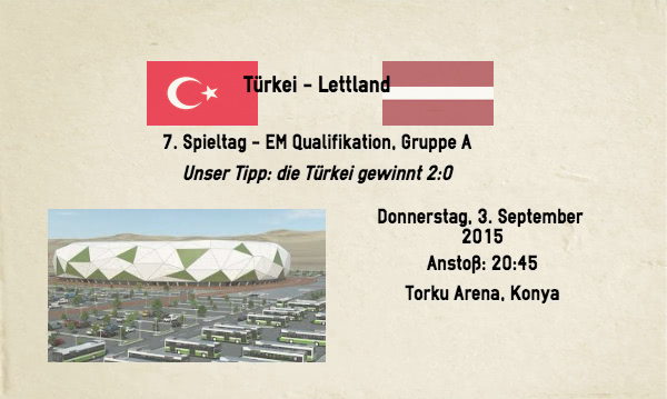 Wett-Tipp Türkei Lettland 3. September 2015
