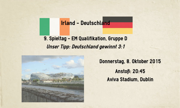 Irland Deutschland Wett-Tipp 8. Oktober 2015