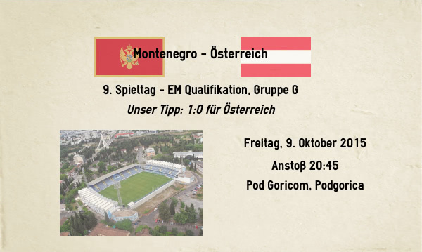 Montenegro Österreich Wett Tipp 9. Oktober 2015