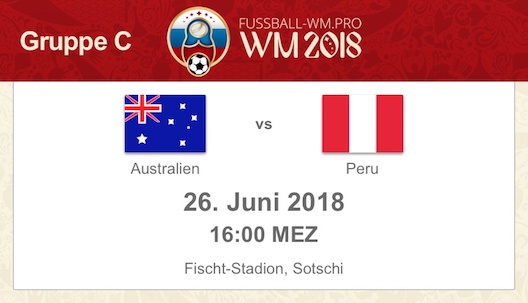 WM 2018 Vorschau Australien gegen Peru