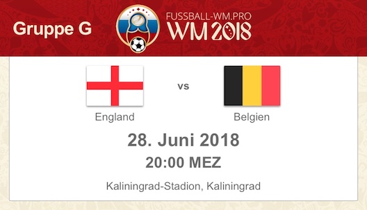 Vorschau + Wettquoten zu England vs. Belgien bei der WM 2018