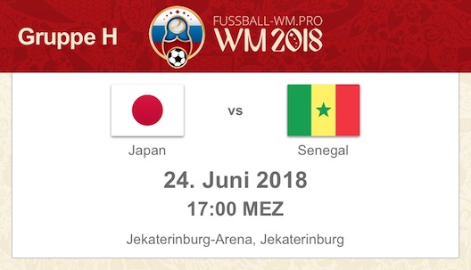 Japan - Senegal Vorschau & Quoten WM 2018