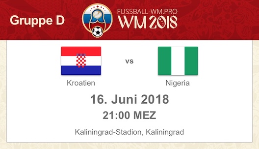 Kroatien gegen Nigeria bei der WM 2018