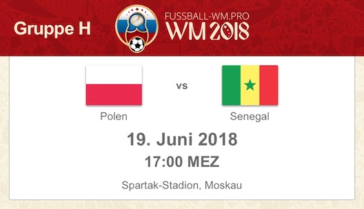 Polen - Senegal WM 2018 Gruppe H