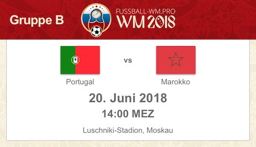 Portugal vs. Marokko WM 2018 Gruppe B