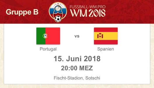 Portugal gegen Spanien bei der WM 2018