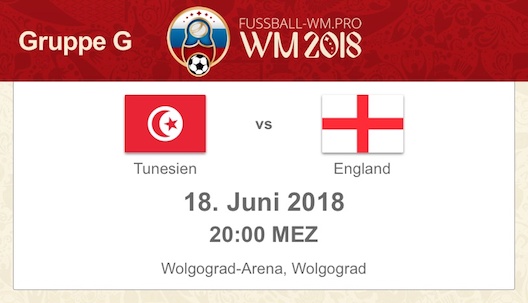 WM 2018 Vorschau Gruppe G: Tunesien vs. England