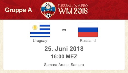 Uruguay gegen Russland WM 2018 Vorschau