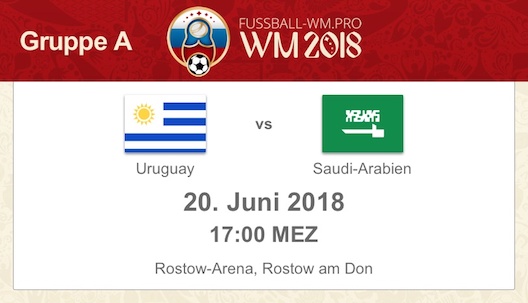 Uruguay gegen Saudi-Arabien WM 2018 Gruppe A