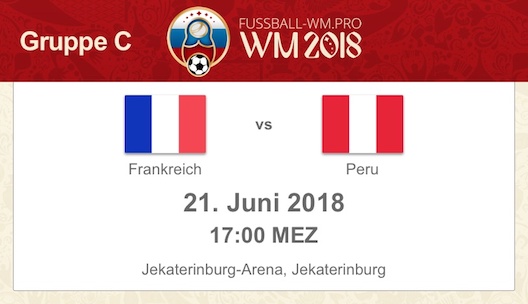 Vorschau Frankreich gegen Peru WM 2018