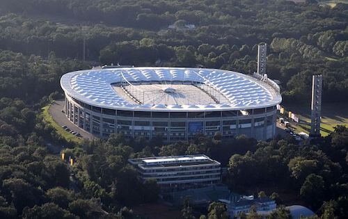 Der Deutsche Bank Park (Frankfurt Stadion) in Frankfurt/Main als EM 2024 Stadion