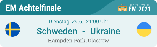 Tipp & Prognose für Schweden - Ukraine im EM 2021 Achtelfinale am 29. Juni