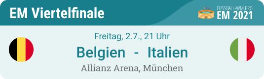 Tipp & Prognose für Belgien - Italien am 2. Juli im EM 2021 Viertelfinale