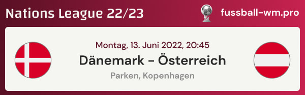 Tipp & Prognose mit Wettquoten für Dänemark - Österreich in der Nations League 2022/23