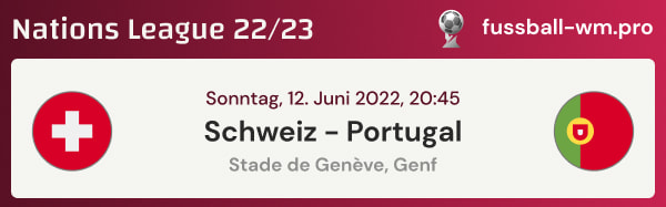 Prognose mit Quoten und Tipp für Schweiz - Portugal in der Nations League 2022/23