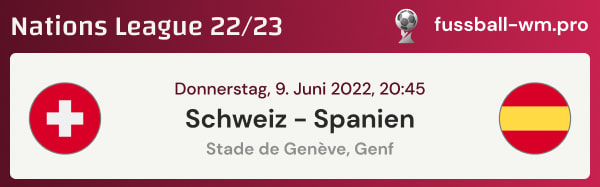 Quoten für Schweiz - Spanien in der Nations League 2022/23 Liga A mit Prognose & Tipp