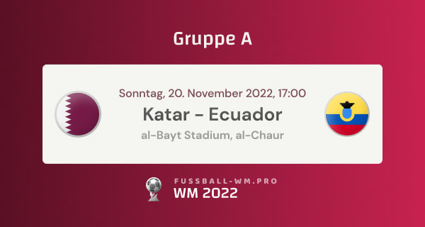 Prognose & Tipp für Katar - Ecuador in WM 2022 Gruppe A