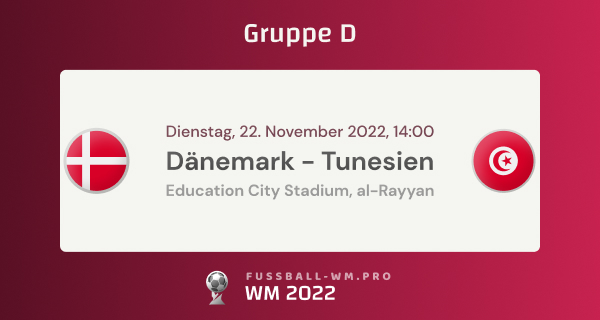 Dänemark - Tunesien WM 2022 Prognose