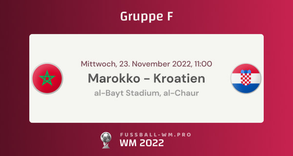 Quoten und Tipp für Marokko - Kroatien in WM 2022 Gruppe F mit Prognose