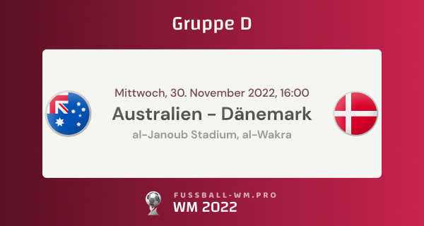 Australien - Dänemark WM 2022