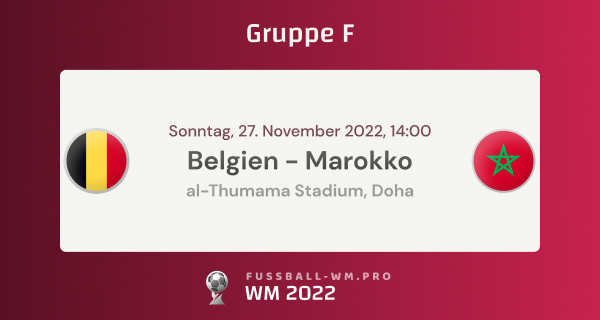 Belgien - Marokko WM 2022 Prognose