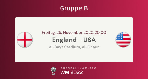 Wett-Tipps und Quoten in WM-Gruppe B für England - USA