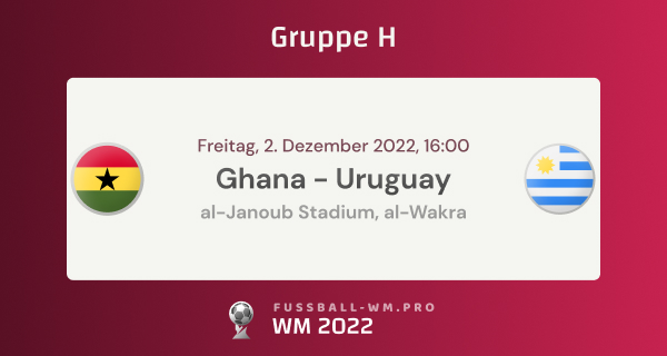 Prognose & Tipp zum WM 2022 Spiel Ghana - Uruguay