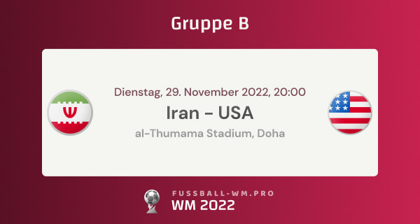 Spiel-Vorschau für Iran gegen USA in WM-Gruppe B mit Quoten & Tipp