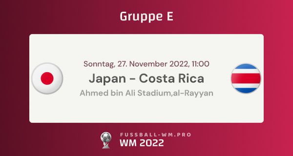 Spiel-Tipp, Prognose und Quoten für Japan - Costa Rica in WM 2022 Gruppe E