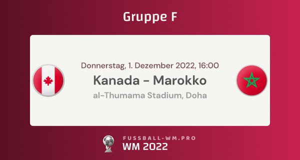 Vorschau und Prognose für Kanada - Marokko in WM-Gruppe F mit Wetten und Quoten