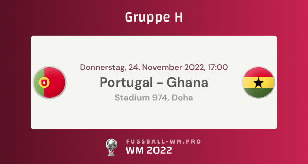 Vorschau auf das Spiel der Gruppe H zwischen Portugal und Ghana am 24.11.