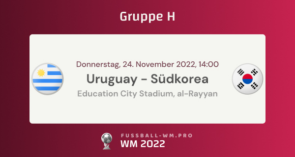 24.11. Uruguay vs Südkorea Gruppe H - Preview + Quoten