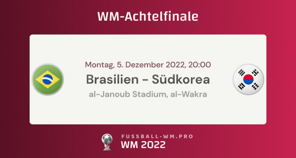 Quoten, Spiel-Tipp & Prognose für Brasilien vs. Südkorea im WM 2022 Achtelfinale