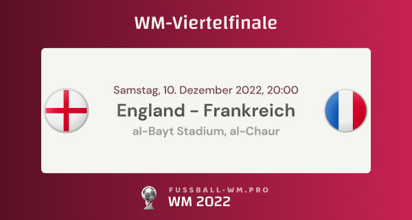 Wetten & Quoten für England - Frankreich in der Viertelfinal-Prognose mit Spiel-Tipp