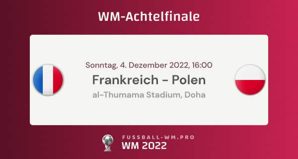 Prognose für das WM-Achtelfinale Frankreich gegen Polen mit Wettquoten und Spiel-Tipp