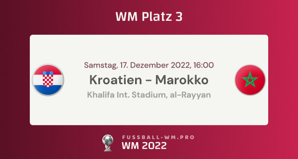 WM 3. Platz Vorschau Spiel Kroatien vs Marokko