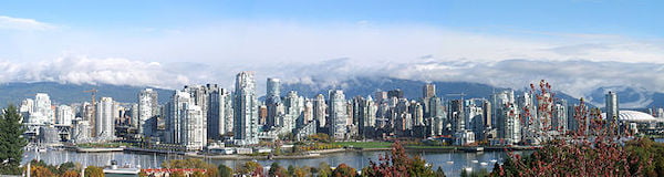 Skyline von Vancouver, dem WM 2026 Spielort in Kanada