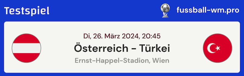 Tipp zu Österreich gegen die Türkei - EM Testspiel