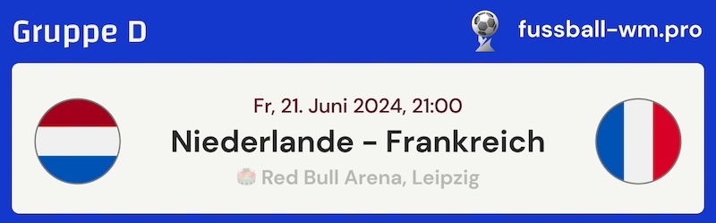 EM-Tipp, Niederlande vs Frankreich, 21.6