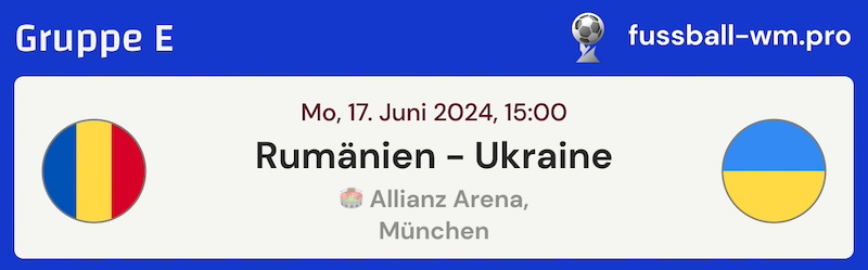 EM-Tipp: Rumänien - Ukraine, 17.6